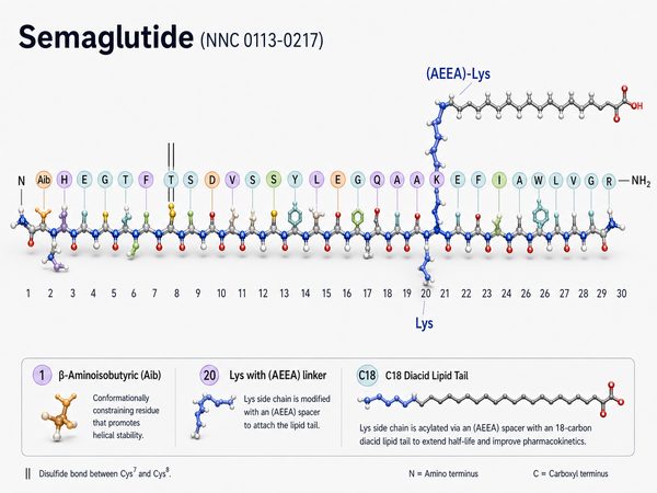 Estructura molecular de Semaglutide